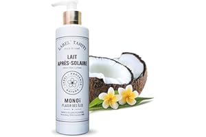 LABEL PROVENCE NATURE Lait Après-Soleil Monoï - Plaisir des Îles. Soin corps solaire Hydratant et Apaisant. Flacon pompe 250 ml
