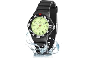 DTKID Kinderuhren Jungen Mädchen, Kinder wasserdichte Analoge Uhr Weiches Gummiband Einfach zu Lesen Dial Zeitunterricht Armbanduhr Kinder