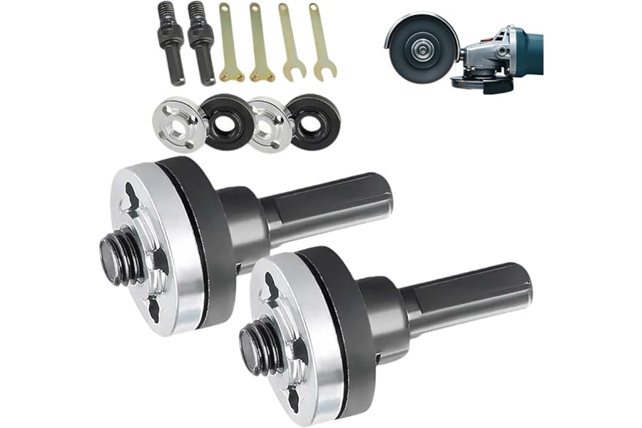 Angle Grinder Adapter for Drill, 2 Sets Electric Drill Angle Grinder Connecting Rod with Replacement Nuts and Spanner Wrench Conversion Tool, Drill Arbor Mandrel Adaptor