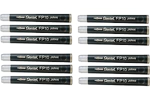 Pentel Lot de 12 recharges pour pinceaux de poche, encre noire