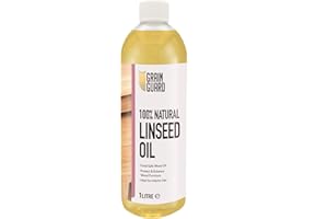 GRAIN GUARD Olio di lino per legno, 1 l, 100% puro e naturale, per uso alimentare, protegge e valorizza mobili in legno, perfetto per sigillare e preservare la bellezza del legno naturale, ideale per
