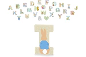 Peter Rabbit Wooden Letters by Orange Tree Toys, Letter I with Peter - Alphabet Animal Letter for Personalised Baby Name, Toy Box, Door, Wall Decorations, Animals Nursery Decor, Boys Girls Bedroom