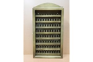 EMNY Artesanías Sándalo Vitrina colección de dedales Nogal para 80 dedales