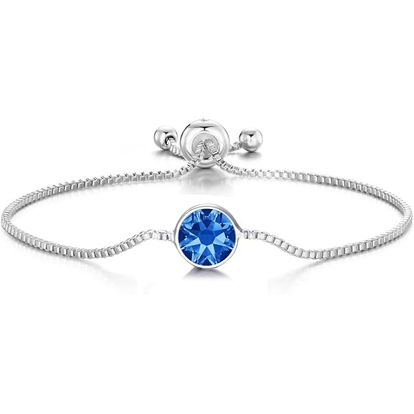 Philip Jones Collana Elegante Con Cristallo Blu Scuro Zircondia