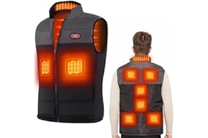 vapesoon Gilet Elettrico Riscaldato per Donna e Uomo 3 Temperatura Regolabile Lavabile Giacca Riscaldabile Invernale per Caccia Moto Escursionismo e Campeggio (Non Include la Batteria)