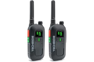 Techside TS-T2 Transceptor Profesional Walkie Talkie de 16 Canales PMR446 | Vox en 5 Niveles | Búsqueda automática de Canales | Juego de 2 transceptores Opcionales completos