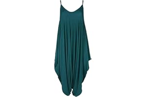 RIDDLED WITH STYLE Ladies Summer All In One Wear Italian Drape Relaxed Fit Baggy Playsuit Women’s Sleeveless Cami Strappy Neck Jumpsuit Italian Lagenlook Style Playsuit Jumpsuit UK 8-26