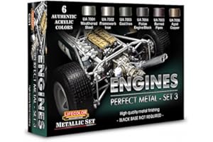 Lifecolor Set di colori acrilici CS51 Engines Perfect Metal Set3