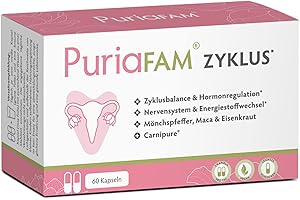 ‎PURIAFAM PuriaFAM® Zyklus Balance - Inositol, Mönchspfeffer, Maca, Shatavari, Himbeerfruchtextrakt - 60 Kapseln - Vegane Frauen Vitamine - Vitex Agnus castus