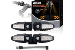 NHHEO Feu Arriere Velo avec Clignotant Ultra-Lumineux à Projection, 5 Modes-Alarme sans Fil à Corne Clignotant Vélo 30 LED IPX4 Imperméable Rechargeable par USB Lumiere Velo Avant et Arriere