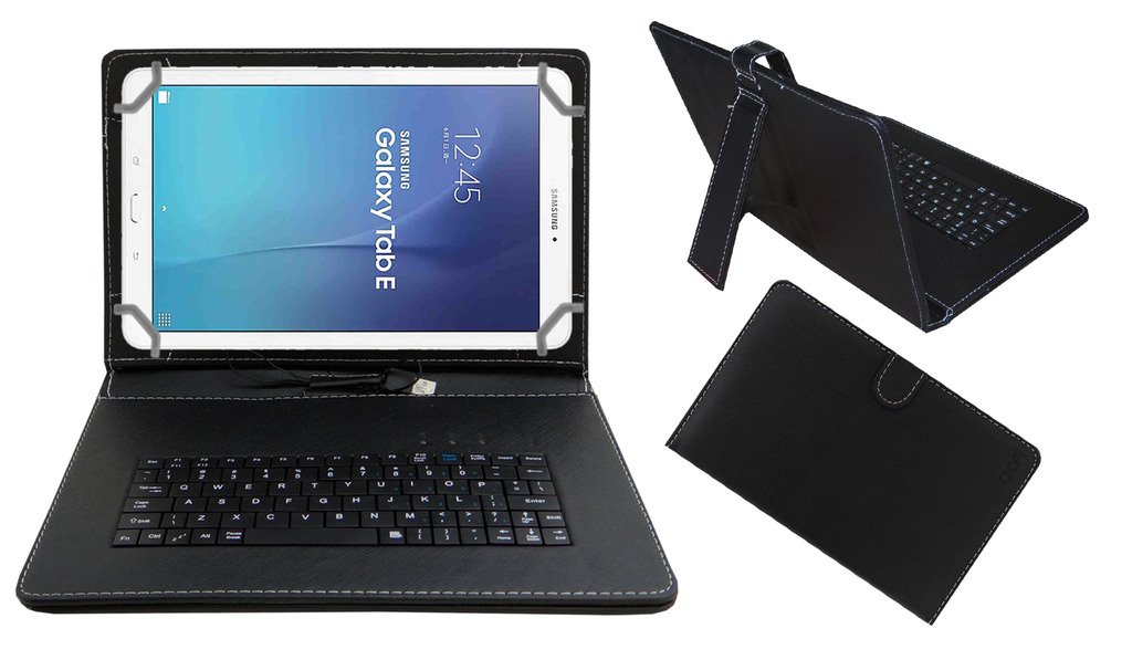 ACM USB Keyboard Case Compatible with Samsung Galaxy Tab E T561 Tablet Cover Stand Study Gaming Direct Plug & Play - Black