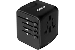 SOGO Adaptador Universal de Viaje 6 en 1 con indicador LED Travel Adaptor para mas de 150 países