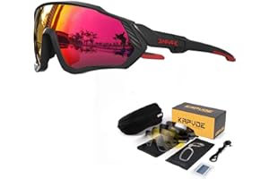 KAPVOE Lunettes de soleil polarisantes pour cyclisme,ensemble de 5 verres interchangeables,lunettes sportives pour hommes et femmes