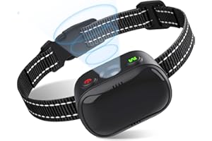 Jewyow Anti aboiement pour Chien à Ultrasons, Rechargeabilité Collier Anti Aboiement Chien 2 Modes D'Utilisation, 7 Niveaux Ajustables Anti Aboiement Chien de 8-120lbs Taille