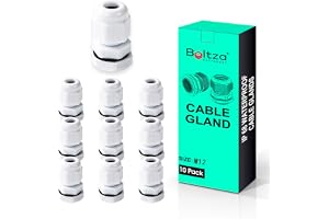 Boltza vit nylonkabelgenomföring, IP68 vattentät, 10-pack (M12)