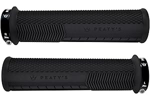Peaty's Monarch Grips - Mushroom or Knurl/Thick or Thin - Trail Comfort, Durable, Ergonomic Finger Bars, Support Thumb Pad, All Day, All Terrain, Lock on grip MTB Enduro Downhill Ebike Mountain Bike
