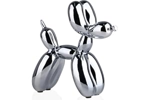 ‎SURUIM suruim Balloon Dog Sculpture Moderner Luftballon Hund Skulptur Dekofigur, Luftballon Hund Figur Wohnzimmer Dekoration, Hunde Deko Figuren(Grau 17 cm)