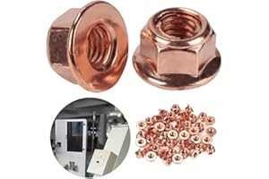 DREAM AURORA Car Exhaust Manifold Nuts Head Stud Nut,M8 Hex Copper Nut Self Locking Car Parts suit for Bmw E30 3 Series(12 Pcs)