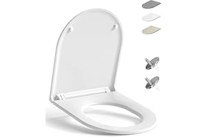 HySail Abattant WC avec Frein de Chute – Durable, Écologique, Résistant à la Décoloration, Abattant WC Clipsable pour Nettoyage Facile, Taille 42,7 x 36,0 cm, Forme D Universelle