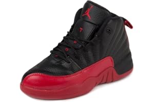 AIR JORDAN Nike Boys Jordan 12 Retro BP "Flu Games" Black/Varisty Red Leather Size 2Y