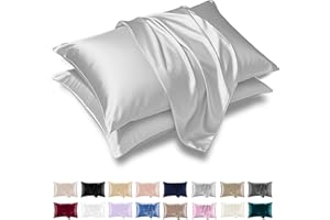 Grace Satin Silk Pillowcases 2 Pack - Satin Pillowcase for Hair and Skin - Ultrasoft Hypoallergenic Pillow Cases with Envelope Closure