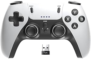 CHUSHANE Wireless Game Controller for Windows PC/Raspberry Pi/PS3 Gamepad Rechargeable Portable Remote Joystick Joypad with Turbo for Desktop Laptop Computer Emulator,Roblox,Steam, RetroPie,RecalBox,RetroArch