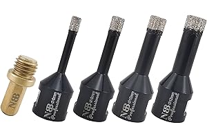 NBB Punta a tazza diamantata con M14, per foratura professionale a secco o ad umido su porcellana dura, ceramica, piastrelle, granito, marmo,veloce,durevole,per smerigliatrice angolare(4, 6/8/10/12mm)