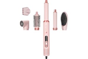 Dryhsip Spazzola Rotante per Capelli e Styler 6 in 1 Asciugacapelli, con Styling Liscio, Onde, Ricci, Volumizzante, Diffusore, Hair Styler Peso Leggero ad Asciugatura Rapida,Spina EU