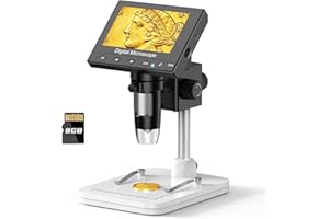 HAYVE 4.3" Digital Microscope, 1000X Magnification Coin Microscope, Photo & Video Recorder, Coin Magnifier with 8 LED Lights,Suitable for Soldering, Circuit Repair, Labs & Schools, Windows Compatible