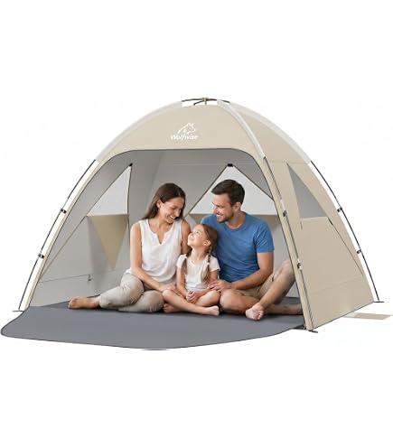 Active Era® Luxury Beach Tent – 3-4 Person Sun Shelter with Easy Pitch Technology and UPF 50+ Rated Sun Protection