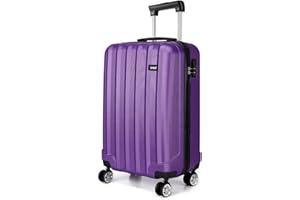 Kono Lekka walizka kabinowa 55 x 35 x 20 cm twarda obudowa ABS bagaż z 4 kółkami do noszenia na rękach walizki podróżne, Fioletowy, 19 inch, 3K1773L PE 19