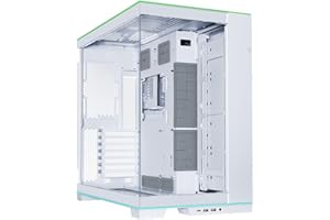 Lian Li O11D EVO RGB Mid Tower PC Case - White, Tempered Glass, Modular Design, E-ATX Support, Dual Chamber, Custom RGB Lighting
