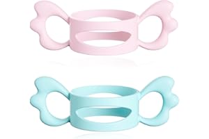 Morofme 2 Stück Babyflaschengriffe，Gute Griffigkeit Silikon Babyflaschen Griffe，für Avent Natural Serie und Außendurchmesser über 6cm Weithals Babyflaschen, für Baby Greifdesign Babyflaschen Zubehör