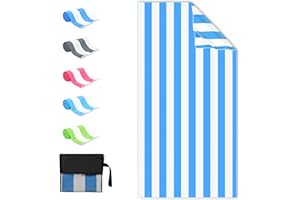 Sarsumir Beach Towel Microfibre Towel Large 180x90cm Quick Dry Sand Free Microfibre Beach Towel for Gym Travel Swim Pool Yoga Camping Sports Travel Towel for Kids Adults, Blue