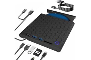 Custom Catch Externe Laufwerke, DVD/BD Player Lesen/Schreiben Tragbares Laufwerk Extern, Brenner DVD Recorder Recorder für PC Windows 7/8/10/11,MacOS