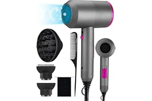 Rantizon Hair Dryer 2000W, Lightweight Professional Drying Hair Dryer with 2 Speeds 3 Heating and Cool Button for Diffuser Ionic Hairdryer Travel Hairdryer Compact Small Hairdryers Women Men Gift Set