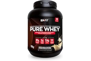 WHEY PROTEIN - Cappuccino - EAFIT - Marque Française N°1 en Nutrition Sportive - 31g de Proteine Whey - BCAA - Shaker Proteine - Pre Workout, Musculation - Protéines Whey - 750 g