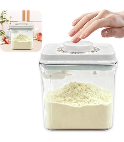 Distributeur Lait En Poudre Bébé 1800ml - Boîte Doseuse Avec Cuillère, étanche, Bouton Poussoir, Matériau Sans BPA