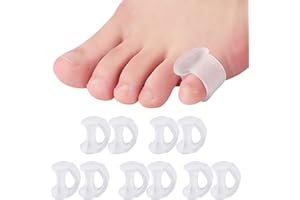 PENNLE 10 Pieces Toe Separators for Overlapping Toes, Gel Toe Separators, Silicone Pinky Toe Spacers, Little Bent Toe Cushions for Relieve Pressure & Preventing Rubbing, Soft and Gentle Bunion Correctors