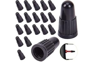 XCOZU 20 Pcs Plastic Bike Dust Caps Black, Tyre Presta Valve Caps for Bikes Bicycle Tire Valve Cap Dust Covers
