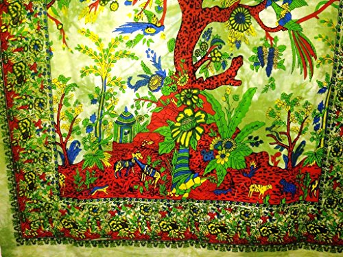 Traditionelle Jaipur Tie Dye indischen Wandteppich, Motiv Baum des Lebens Wandbehang, Hippie Poster, Boho Wohnheim Dekor, Bohemian Art Wand - 3