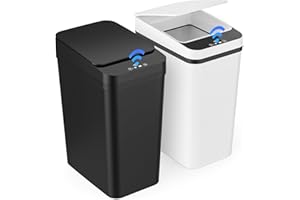 Gaethra 2er Set Mülleimer mit Sensor, 12L Automatischer Elektrischer Deckel Sensor, 3 Betriebsmodi, Leise Wasserdicht Intelligenter Abfallbehälter, für Küche Büro Wohnzimmer Badezimmer