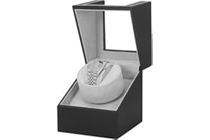 Siremig Remontoir Montre Automatique Boîte, Boîtier de Remontoir à Montres Boîte de Montre à Remontage Automatique en Cuir, avec Moteur Silencieux, pour Montres Bracelets 1 Montre
