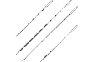 BREMOROU Lot de 4 aiguilles à coudre professionnelles en acier inoxydable pour tapisserie - 10,2 cm - 15,2 cm
