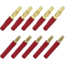 Sharplace 10 Paar Goldene 3,5mm Bananenstecker – Für RC LiPo, ESC & Brushless-Motoren, Niedriger Widerstand