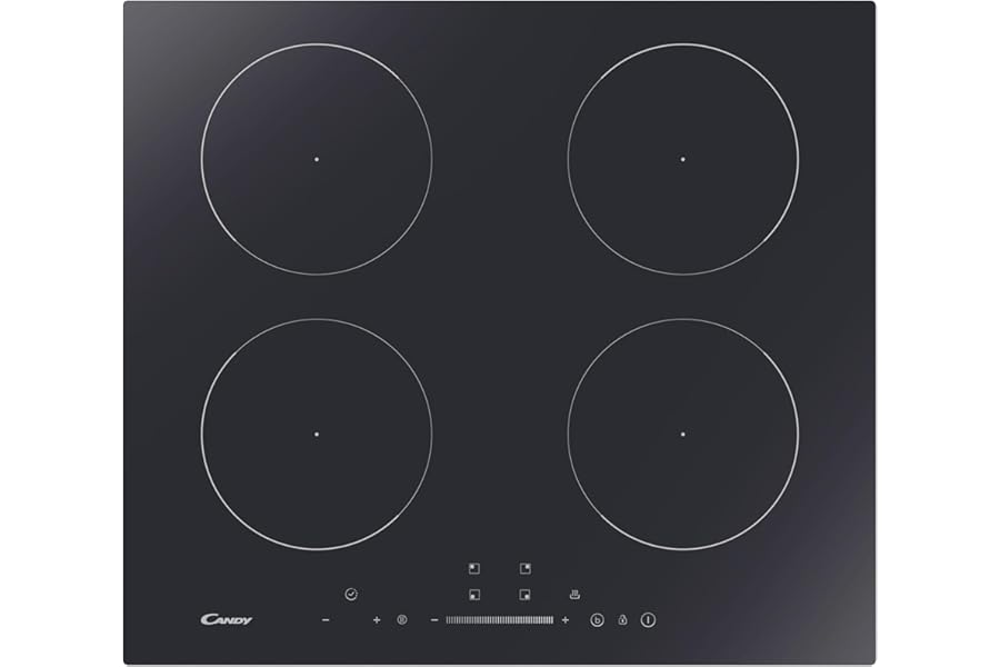 Candy Idea CIS642SCTT/1 Induction Hob, 4 Cooking Areas, Glass Ceramic, Built-in, Keep Warm Function, Power Management, Touch, App hOn, 59 x 55 x 52 cm, Black