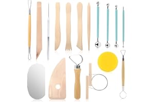 KILDOWS 17 PCS Outil Modelage Argile, Outil Sculpture Modelage, Outil Modelage Clay Sculpting Tools,kit poterie,Outils de Sculpture,pour Céramique, Art Gaufrage, Menuiserie, Artiste DIY