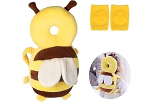 TUNDWHITE Protezione per la Testa del Bambino,Aino Anticaduta per Bambini Morbido e Traspirante Regolabile Sicurocon Ginocchiere,Cuscino e Ginocchiere,Ideale per Bambini Che Imparano a Gattonare e Camminare