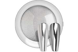 Chrome Nail Powder - DRMODE Silver/Pink Effect Mirror Nail Powders Pure Metallic Chrome Nail Glitter Manicure Pigments for Nail Art DIY Salon