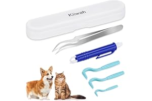 KIIWAH 5pcs Pinzas Alicates para Quitar Garrapatas Ganchos para Garrapatas para Perros y Gatos, Tick Remover Tweezer